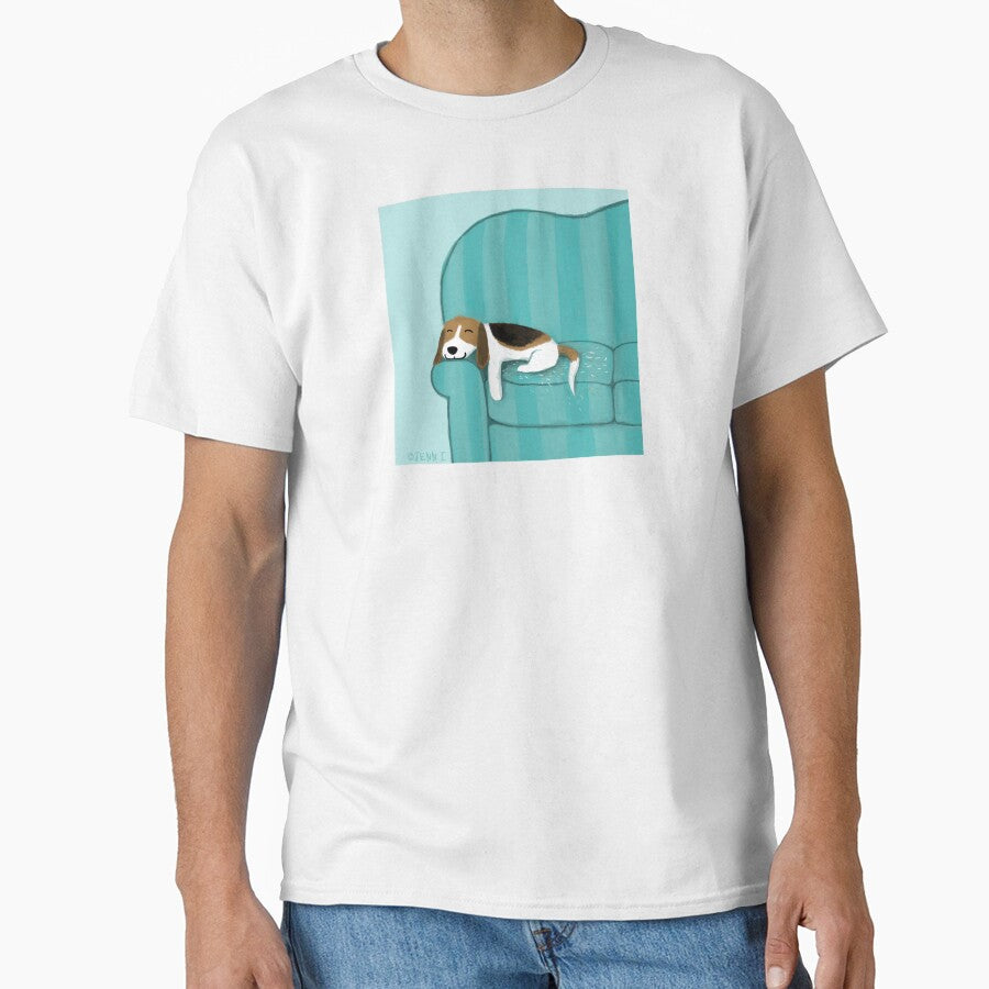 Happy Couch Dog | Cute Beagle by Jenn Inashvili T-Shirts, Hoodie, Sweatshirt | BlankRebels.com (Image 1)