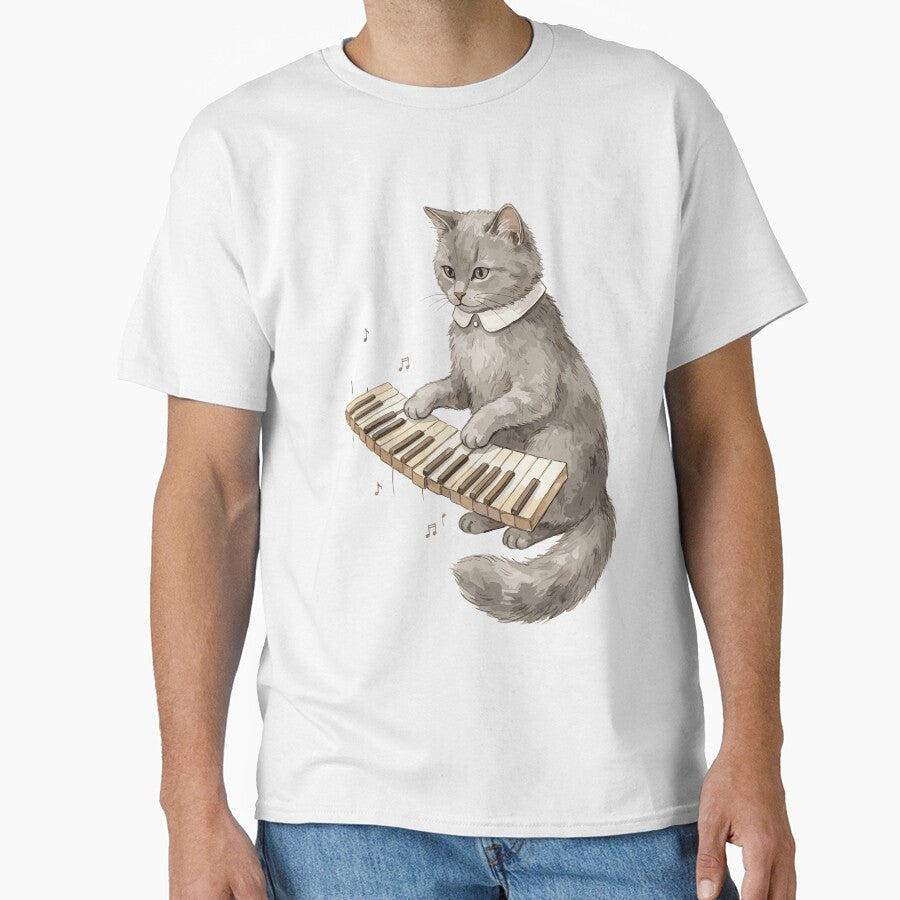 Light Academia: Pianist Grey Tabby T-Shirts, Hoodie, Sweatshirt