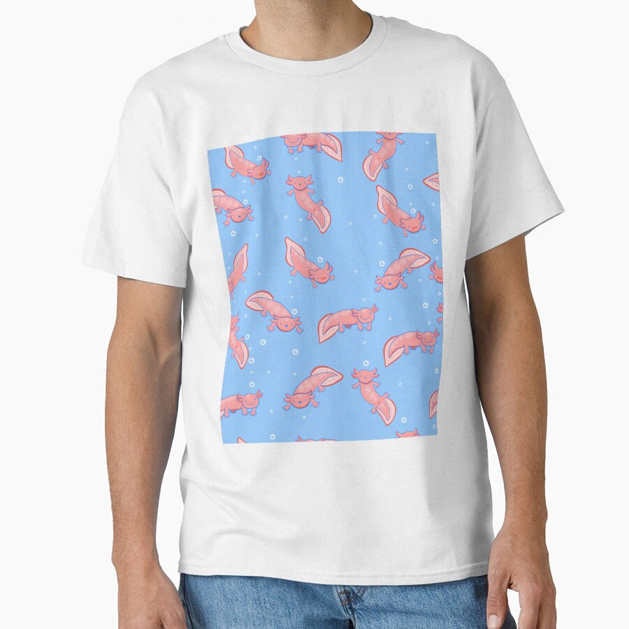 cute Axolotl underwater bubbles blue by Gossip Rag T-Shirts, Hoodie, Sweatshirt | BlankRebels.com (Image 1)