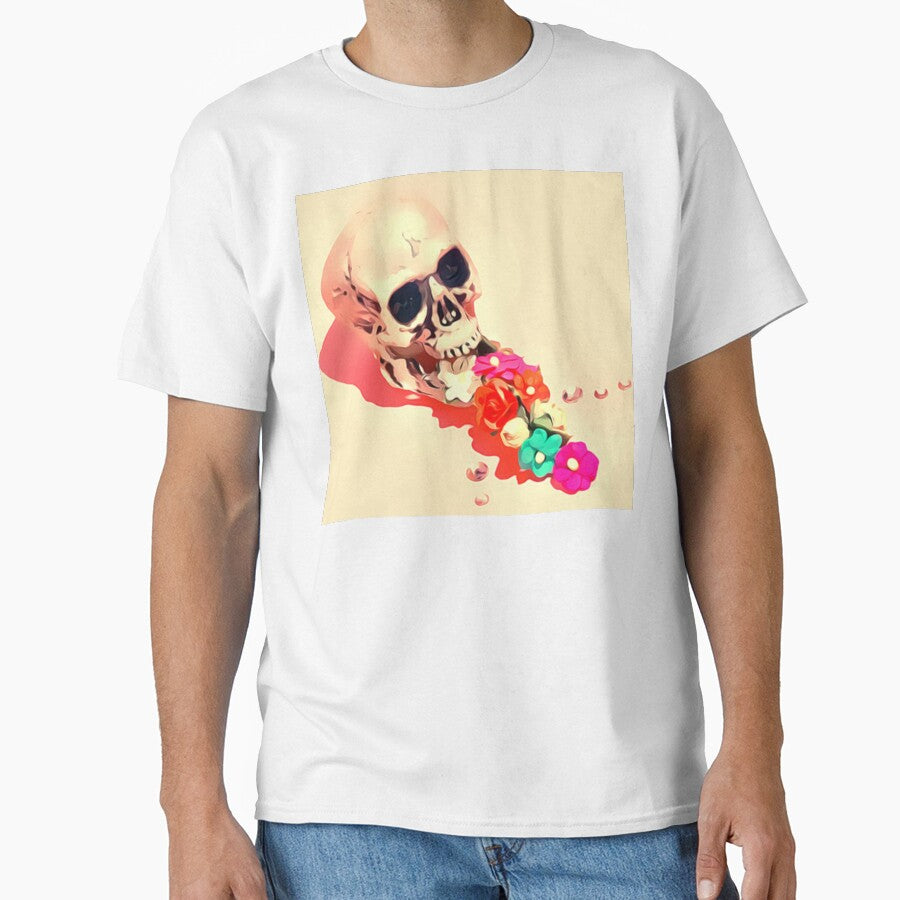 Skull with flowers by QueenElectro T-Shirts, Hoodie, Sweatshirt | BlankRebels.com (Image 1)