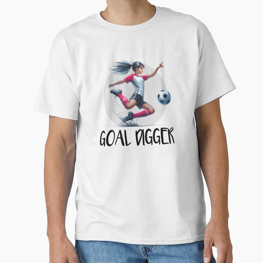 Goal Digger - Funny soccer ball - girl soccer player by DesignbyJanja