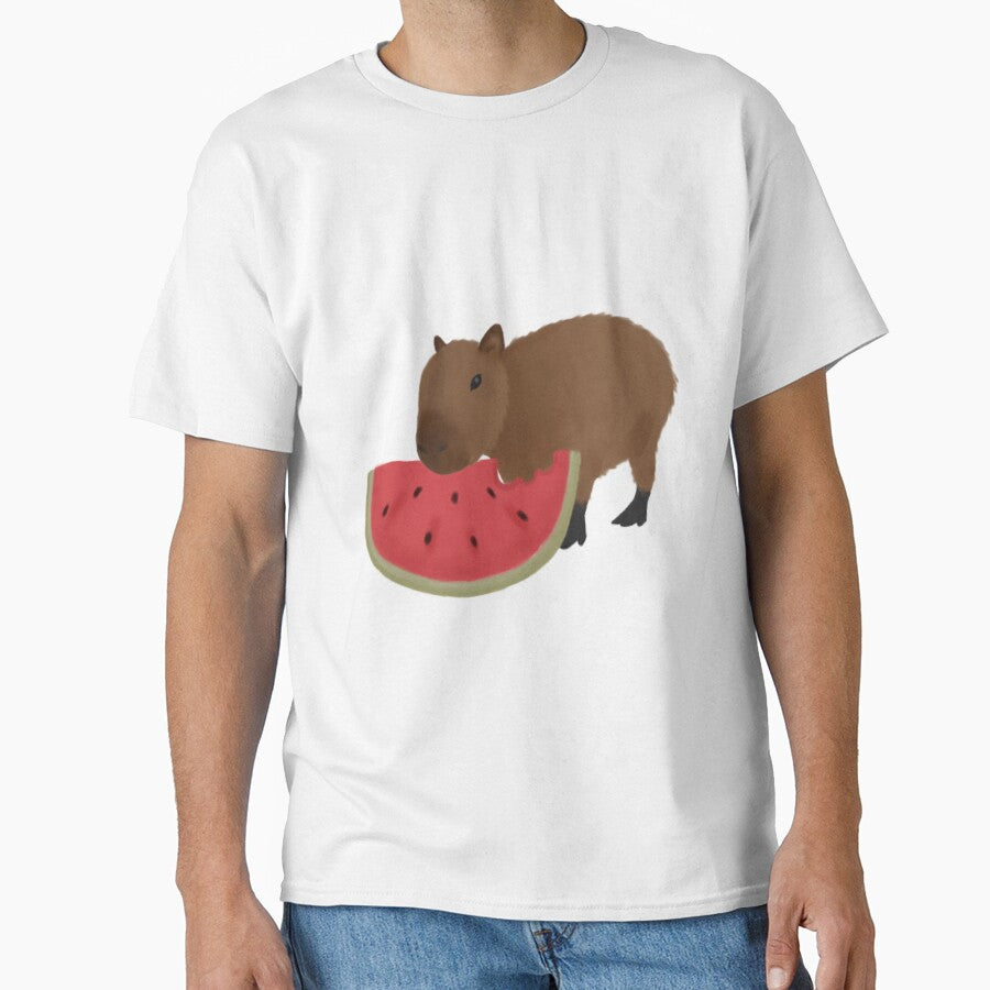 Capybara eating watermelon by SummerSnowArt T-Shirts, Hoodie, Sweatshirt | BlankRebels.com (Image 1)
