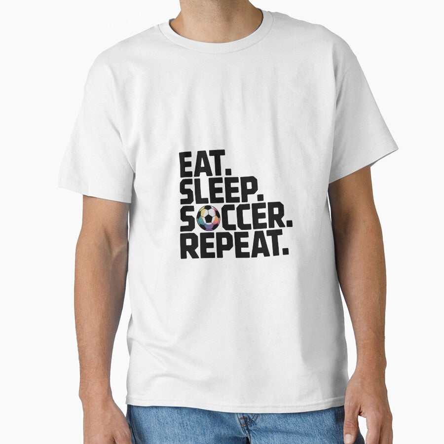 Eat Sleep Soccer Repeat  | Minimal Football Quote | Soccer Lover by Dezyra Clothing
