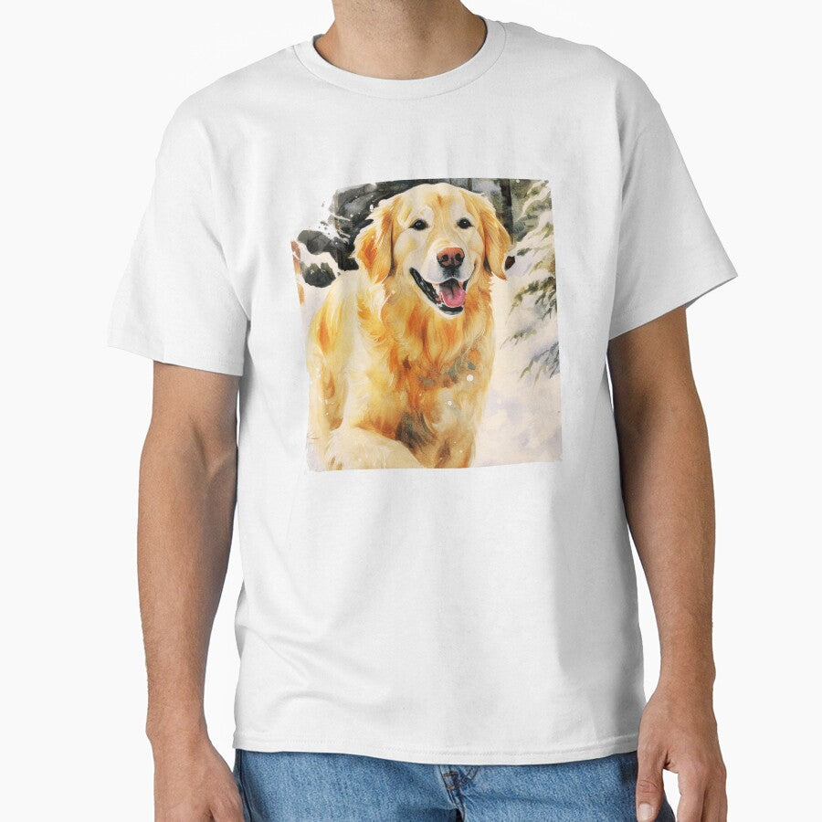 Golden Retriever In The Snow by TheAnimalZ00 T-Shirts, Hoodie, Sweatshirt | BlankRebels.com (Image 1)