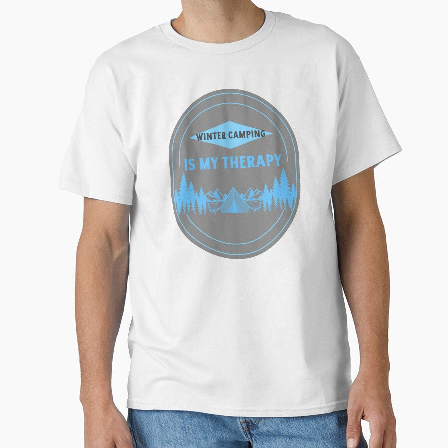 Winter Camping Is My Therapy – Cold Weather Camping Badge Design by FusionTeeDesign T-Shirts, Hoodie, Sweatshirt (Image 1)
