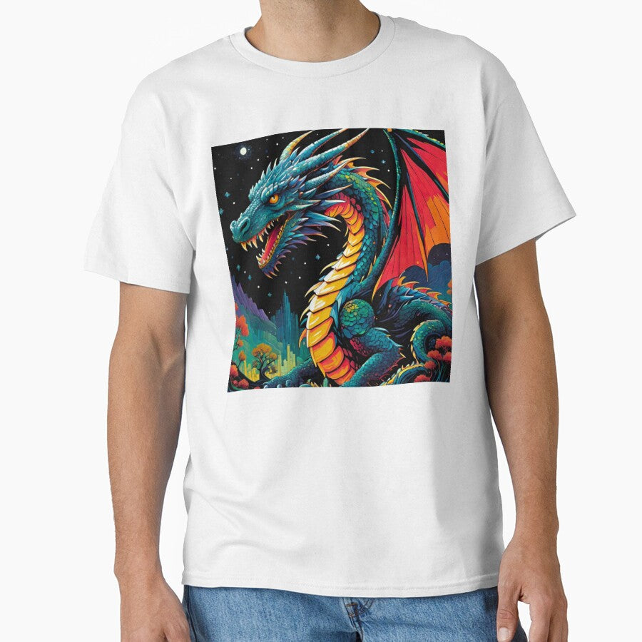 Vibrant and Detailed Dragon in Full Glory by GrizzlyCollective T-Shirts, Hoodie, Sweatshirt | BlankRebels.com (Image 1)