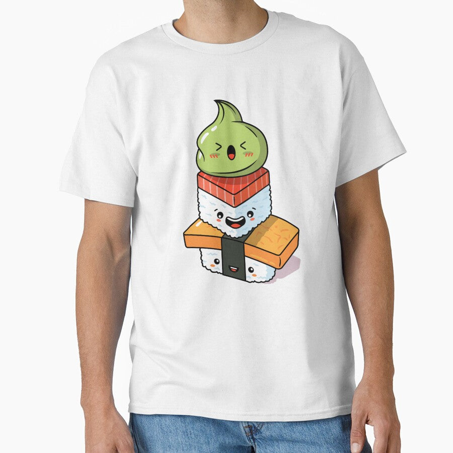Cute Kawaii Sushi Stack Trio Friends Group 1 by KILLTHEBOX T-Shirts, Hoodie, Sweatshirt | BlankRebels.com (Image 1)