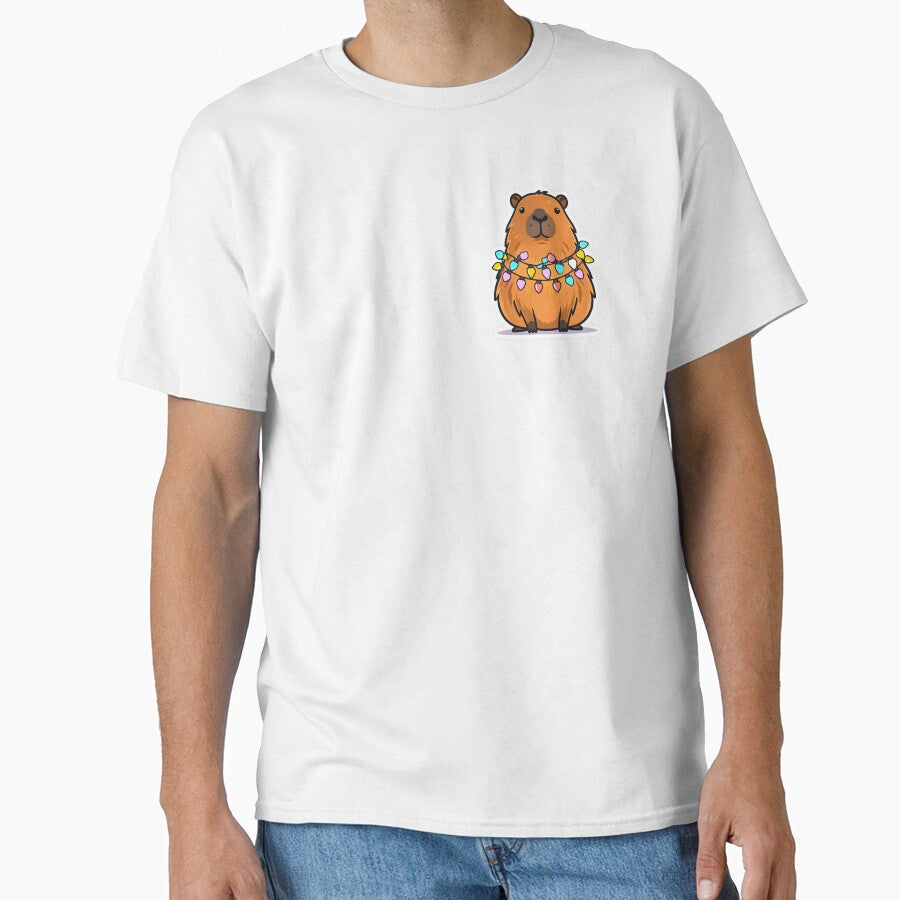 Capybara with Christmas Lights by Design-Illusi0n T-Shirts, Hoodie, Sweatshirt | BlankRebels.com (Image 1)