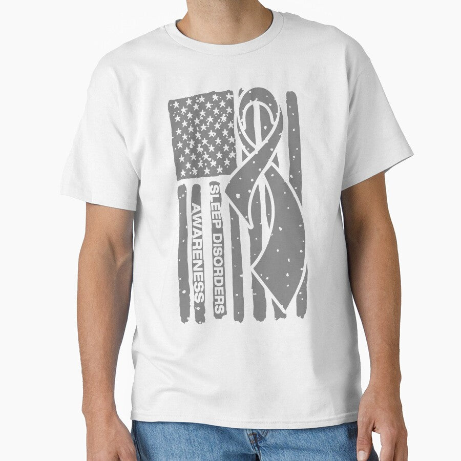 Sleep Disorders Awareness Ribbon American Flag by Tadmab