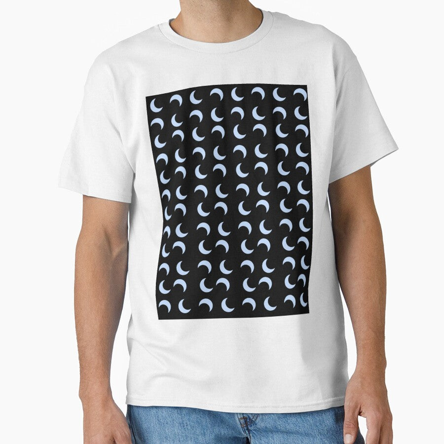 Blue Moon Pattern on Black Background by joleyjl T-Shirts, Hoodie, Sweatshirt | BlankRebels.com (Image 1)