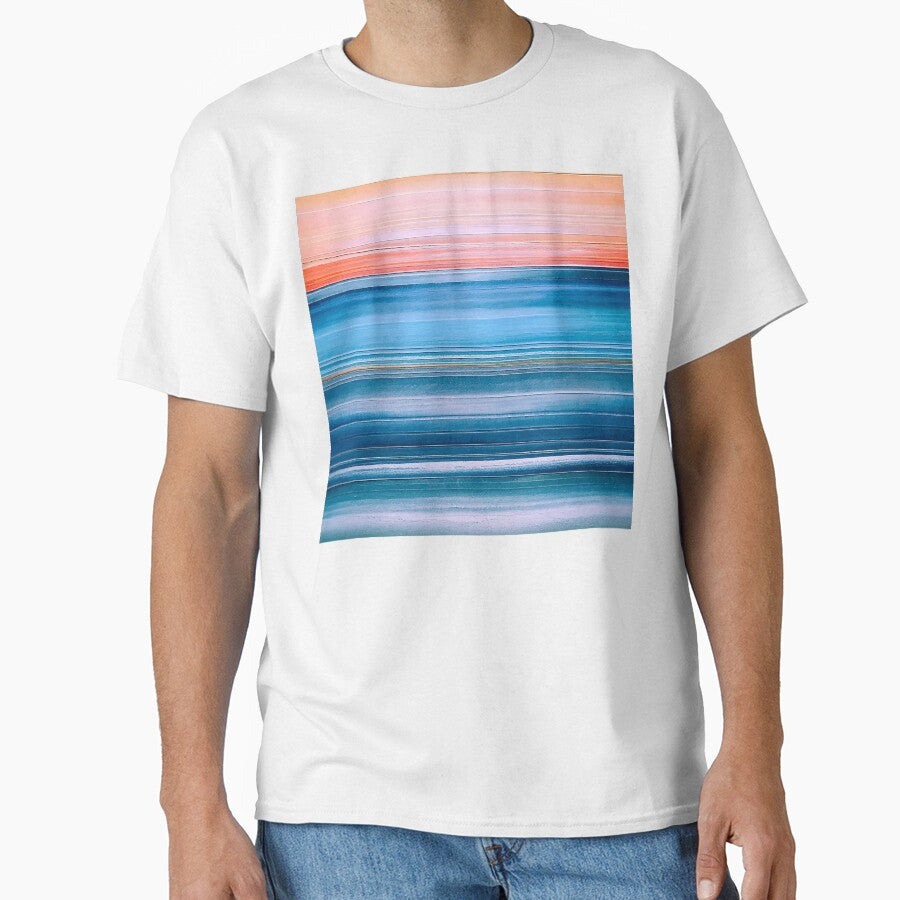 Tropical Sunrise Over Crystal Blue Ocean Abstract Art by DEC02 T-Shirts, Hoodie, Sweatshirt | BlankRebels.com (Image 1)