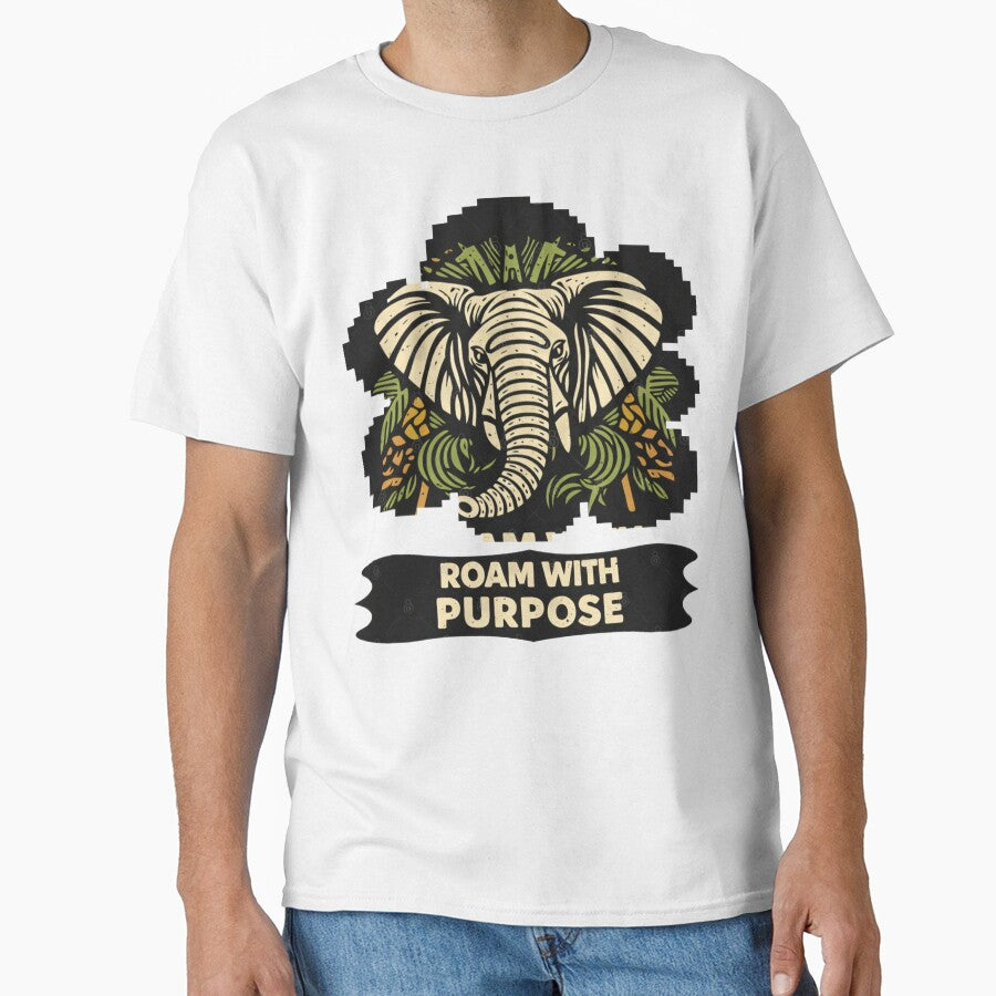 African Elephant Streetwear Art  Purposeful Roaming Spirit by SavannaStrikes T-Shirts, Hoodie, Sweatshirt (Image 1)