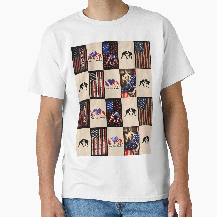 Wrestling Vintage American Flag Plaid by HarrioBend T-Shirts, Hoodie, Sweatshirt | BlankRebels.com (Image 1)