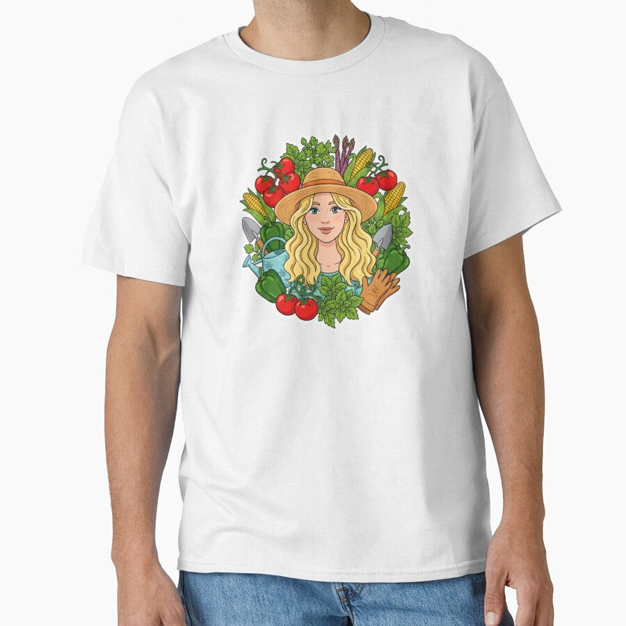 Gardener Girl Sticker – Plant Mom Vegetable Garden Aesthetic by C3J7 T-Shirts, Hoodie, Sweatshirt | BlankRebels.com (Image 1)