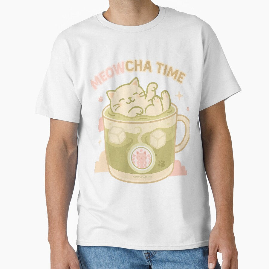 Meowcha Time – Dreamy Relaxing Cat in Iced Matcha by MLynCollective T-Shirts, Hoodie, Sweatshirt | BlankRebels.com (Image 1)