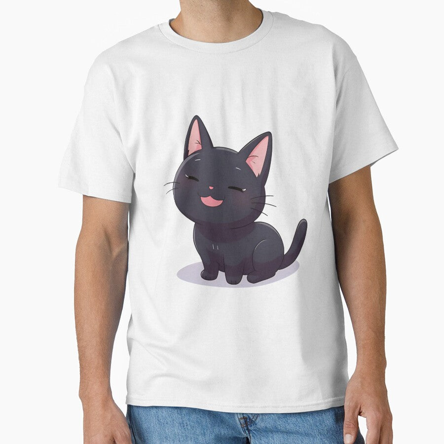 Smiling Black Cat – Cute Kawaii Halloween Kitty by Dream Magic Co T-Shirts, Hoodie, Sweatshirt | BlankRebels.com (Image 1)
