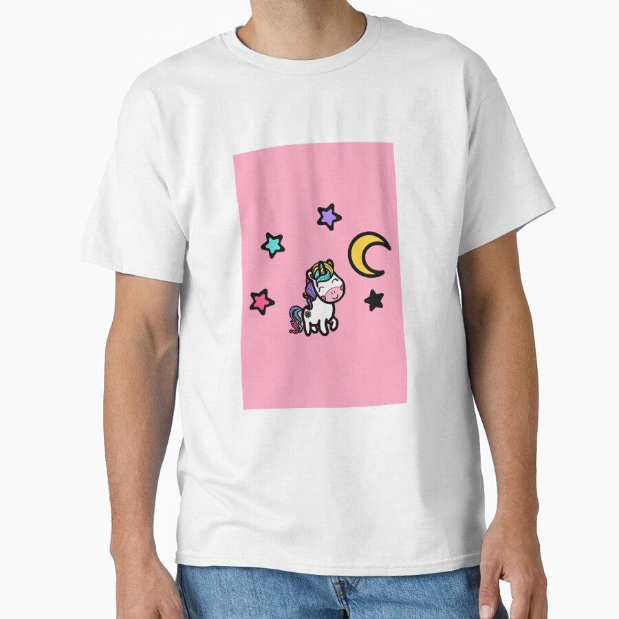 Magical Unicorn Dreams with moons and stars in pastel tones by Martapp T-Shirts, Hoodie, Sweatshirt (Image 1)