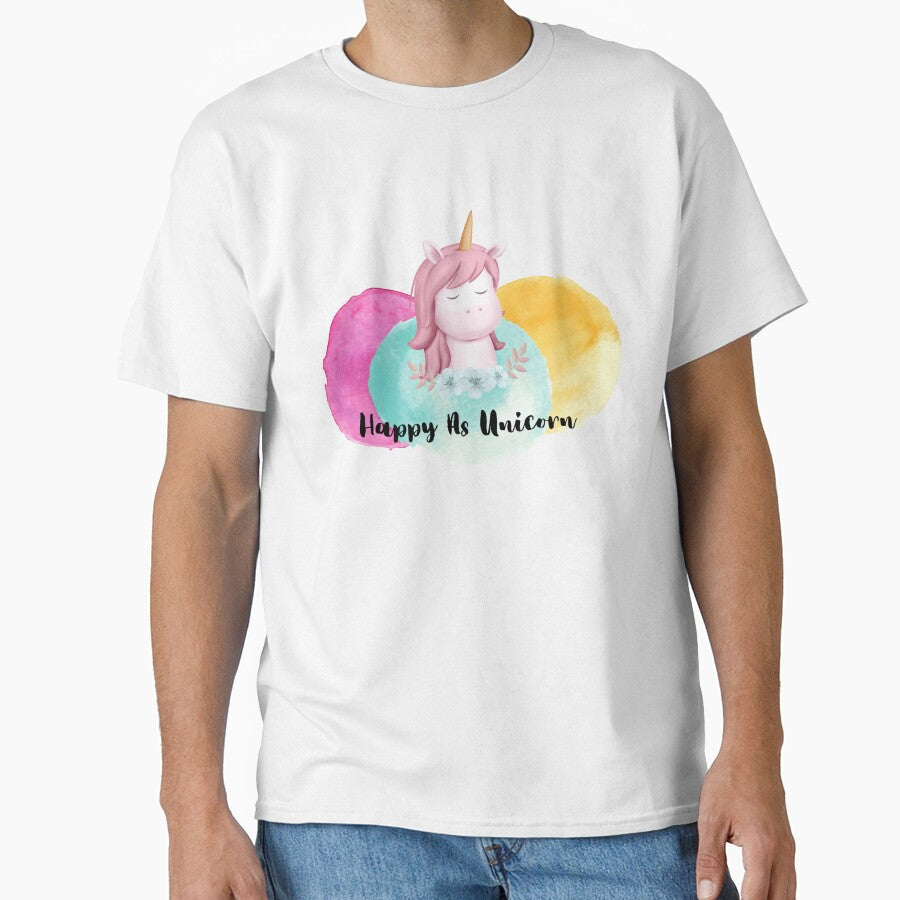 Happy as Unicorn Unicorn T-shirt by Sudarat Phimphanit