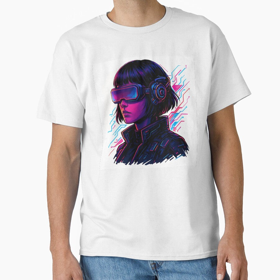 Cyberpunk VR Futuristic Girl by Amr Siam T-Shirts, Hoodie, Sweatshirt | BlankRebels.com (Image 1)