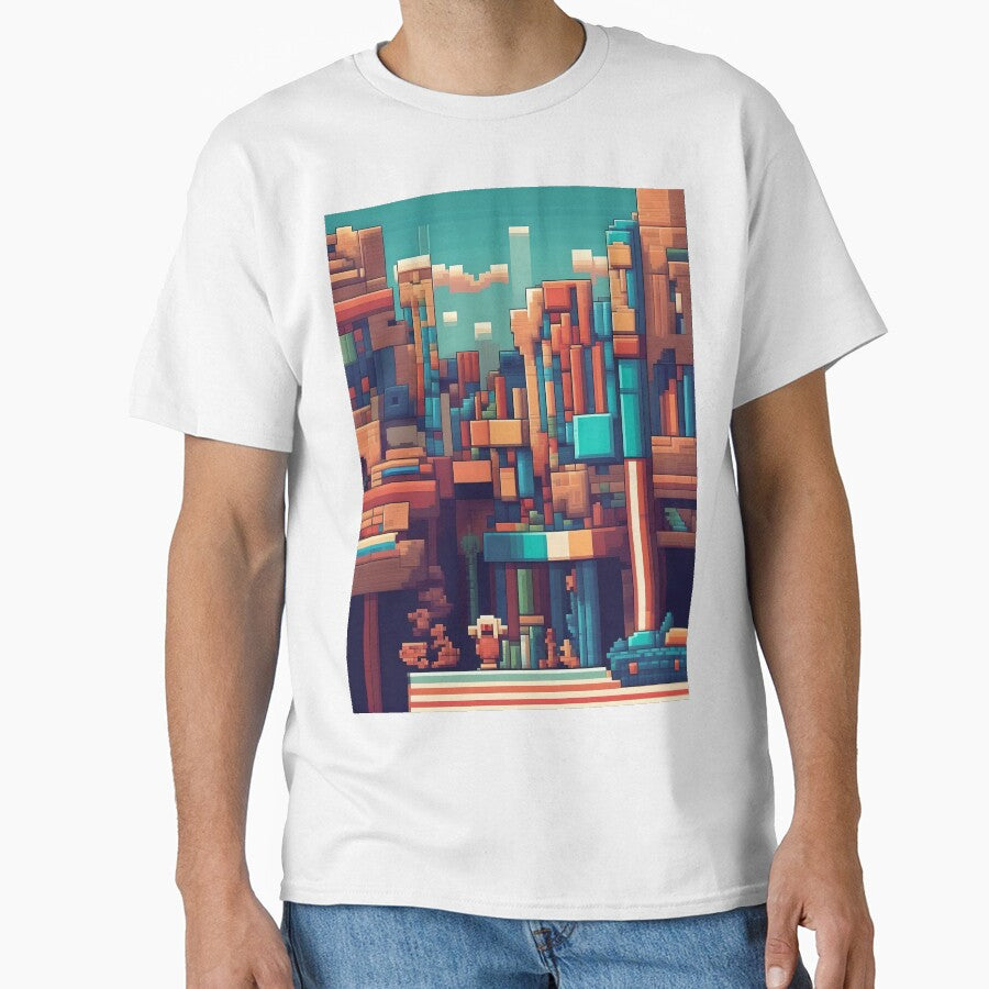 Pixelated City Landscape Abstract Art by Esterlane T-Shirts, Hoodie, Sweatshirt | BlankRebels.com (Image 1)
