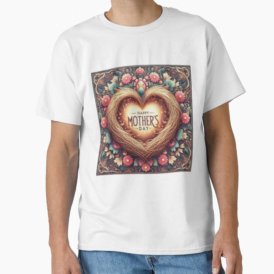 Shape Heart Nest Happy Mothers Day by Illuministique T-Shirts, Hoodie, Sweatshirt | BlankRebels.com (Image 1)