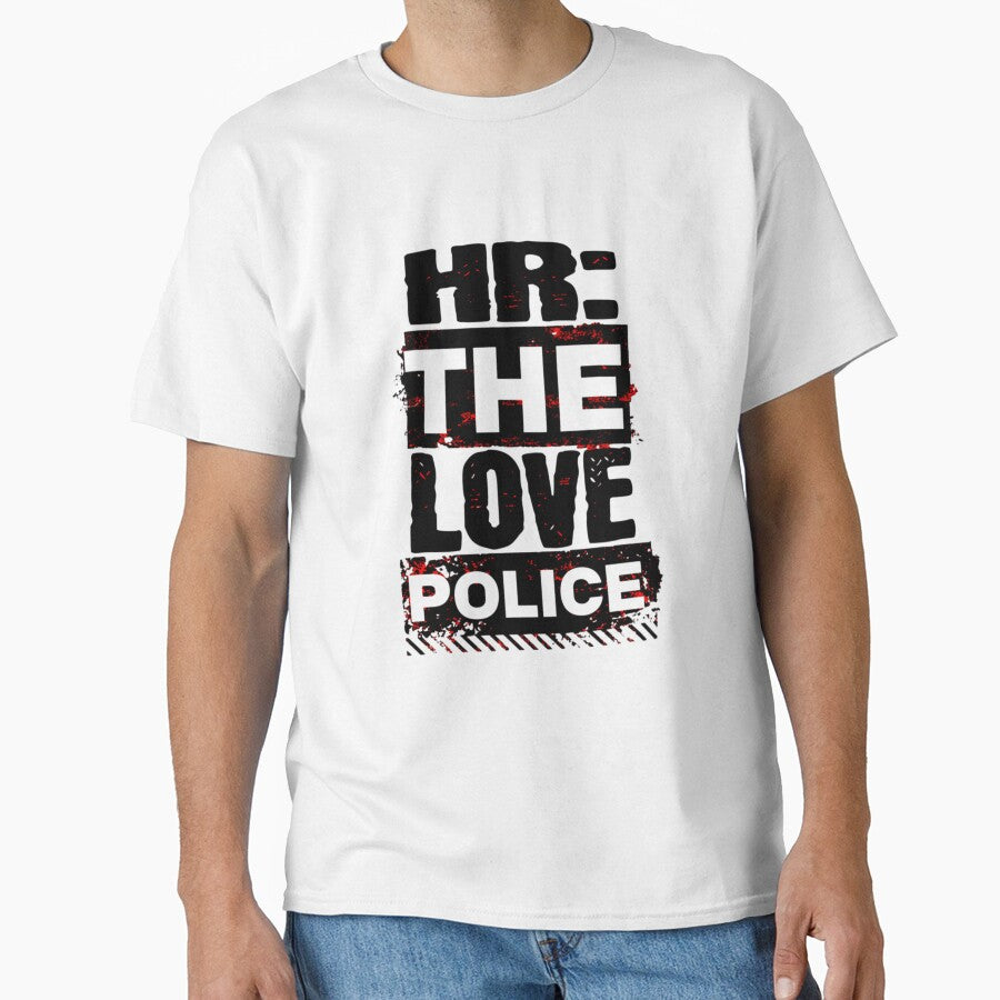 HR The Love Police Tee - Workplace Humor, Catchy Typography, Office Romance Joke by Gwansiognu