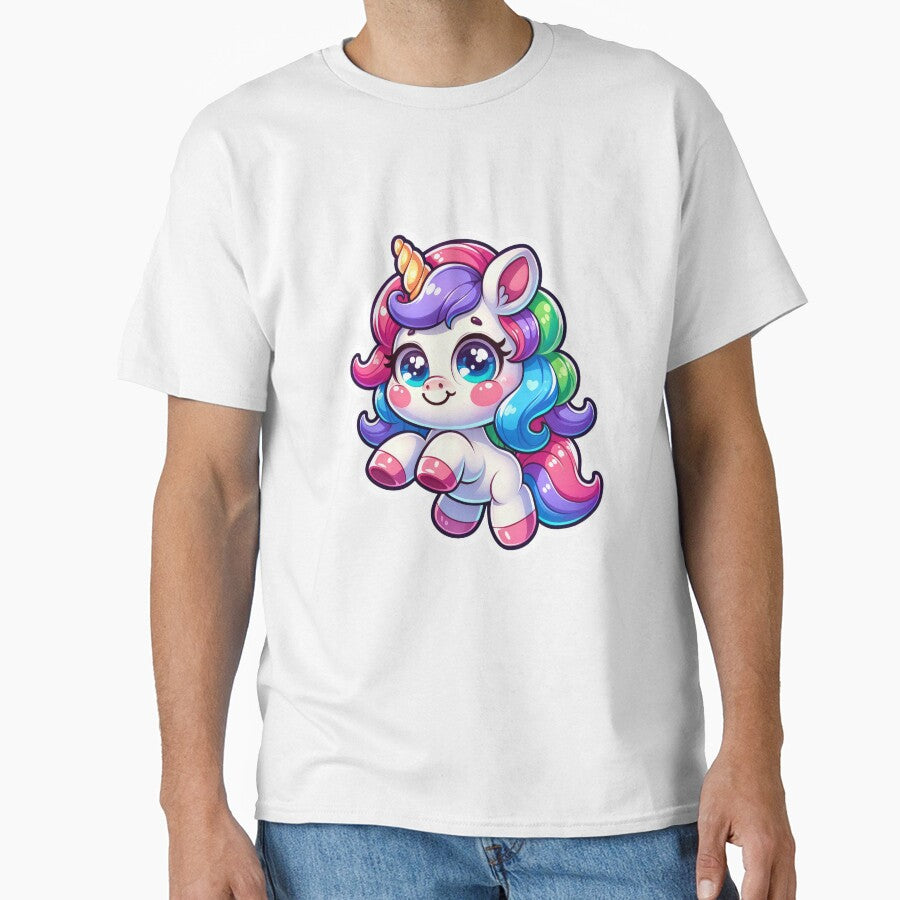 Cute Rainbow Unicorn Sticker – Kawaii Magical Unicorn Art by LunaPixelStudio T-Shirts, Hoodie, Sweatshirt (Image 1)