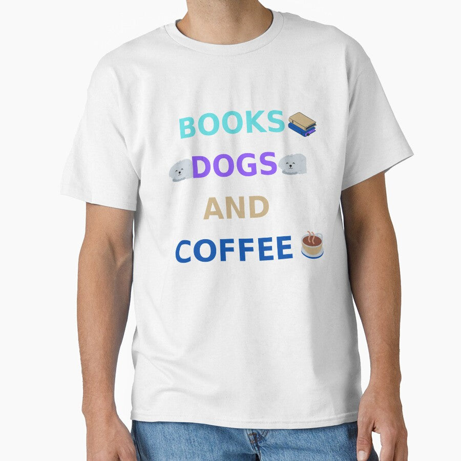 Books dogs and coffee by cute105 T-Shirts, Hoodie, Sweatshirt | BlankRebels.com (Image 1)