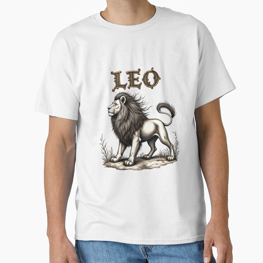 Leo Zodiac Vintage Engraved Astrology by ThePixelAndPine T-Shirts, Hoodie, Sweatshirt | BlankRebels.com (Image 1)