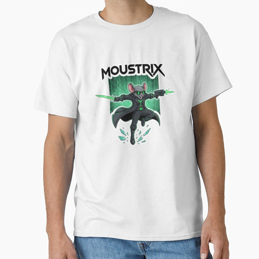 Moustrix – Cyberpunk Mouse Movie Parody Sticker by Imaginarium of Chaos falcon88 T-Shirts, Hoodie, Sweatshirt (Image 1)