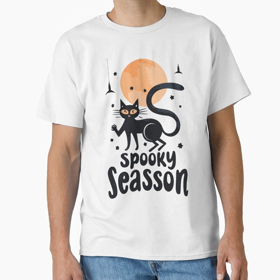 Black Cat's Spooky Season by PaintedPixels01 T-Shirts, Hoodie, Sweatshirt | BlankRebels.com (Image 1)