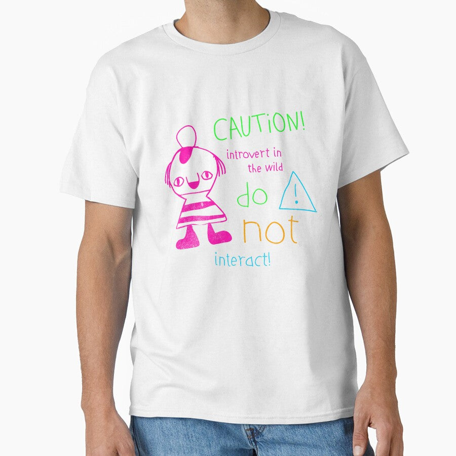 Caution! Introvert in the Wild – Funny Naive Doodle Style Design by RealLifeMerchies T-Shirts, Hoodie, Sweatshirt (Image 1)