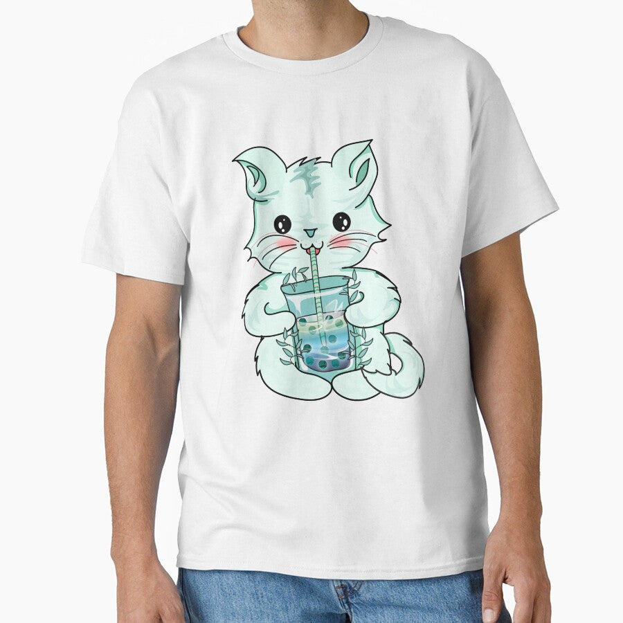 cat boba tea bubble l cat drinking boba by Bossin T-Shirts, Hoodie, Sweatshirt | BlankRebels.com (Image 1)