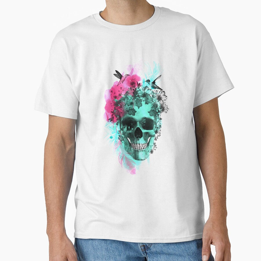 Hummingbird Skull Pastel Gothic Aesthetic Tribal Floral by Stephani Analah T-Shirts, Hoodie, Sweatshirt (Image 1)