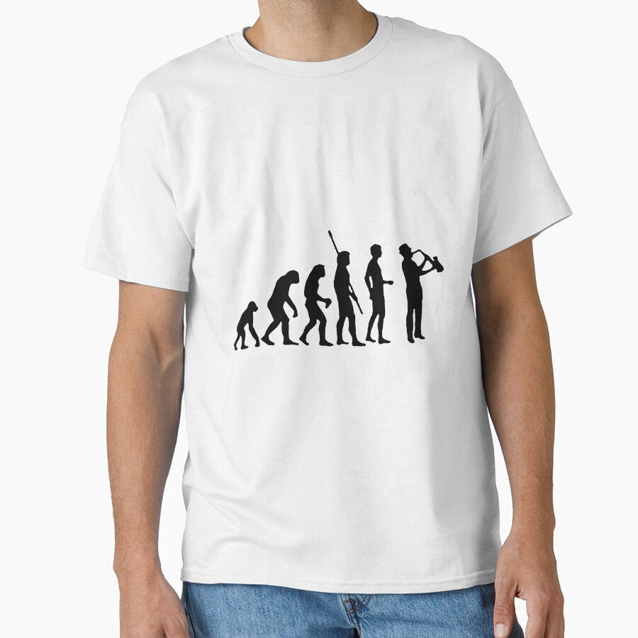 Evolution of Saxophone the instrument for intelligent people Music Rock Musician Band Metal Art Design Happy Apparel Essential Inspiration Joy Mood Funny by DesignByHeartUK