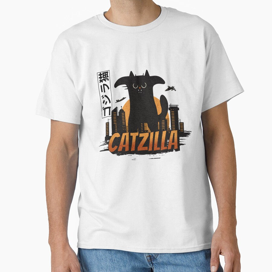 Funny Vintage Cat | Catzilla King of Monster by PlayfulPrint T-Shirts, Hoodie, Sweatshirt | BlankRebels.com (Image 1)