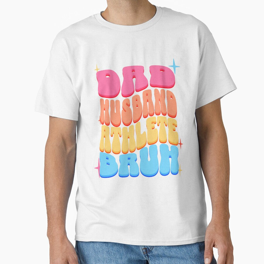 Dad Husband Athlete, Retro Colorful Daddy design by BYNDART