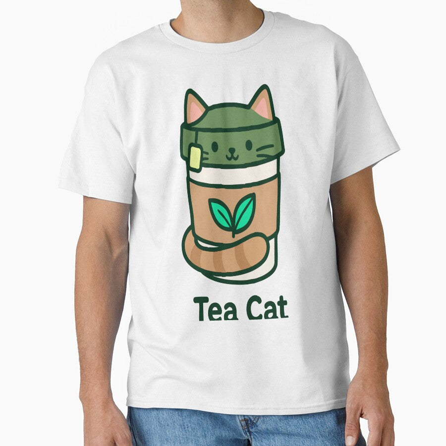 Tea Cat – Cute Matcha Cat in a Teacup Kawaii Design by graphicnew T-Shirts, Hoodie, Sweatshirt | BlankRebels.com (Image 1)