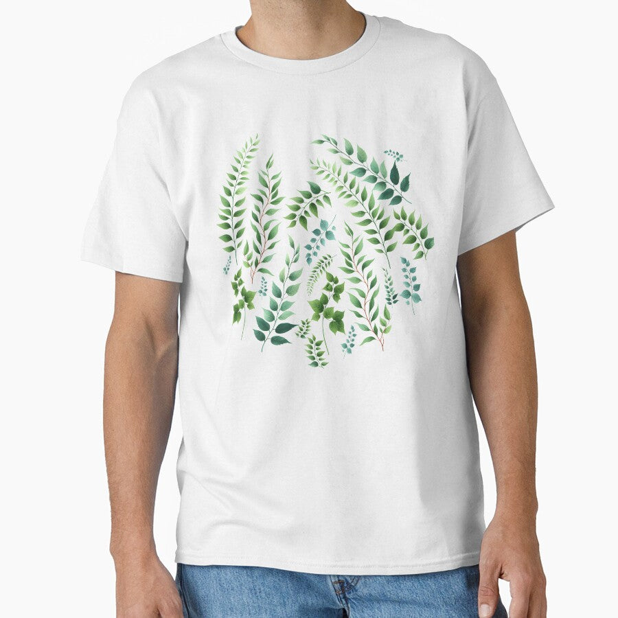Greenery Botanical Print Green by SilverPegasus T-Shirts, Hoodie, Sweatshirt | BlankRebels.com (Image 1)