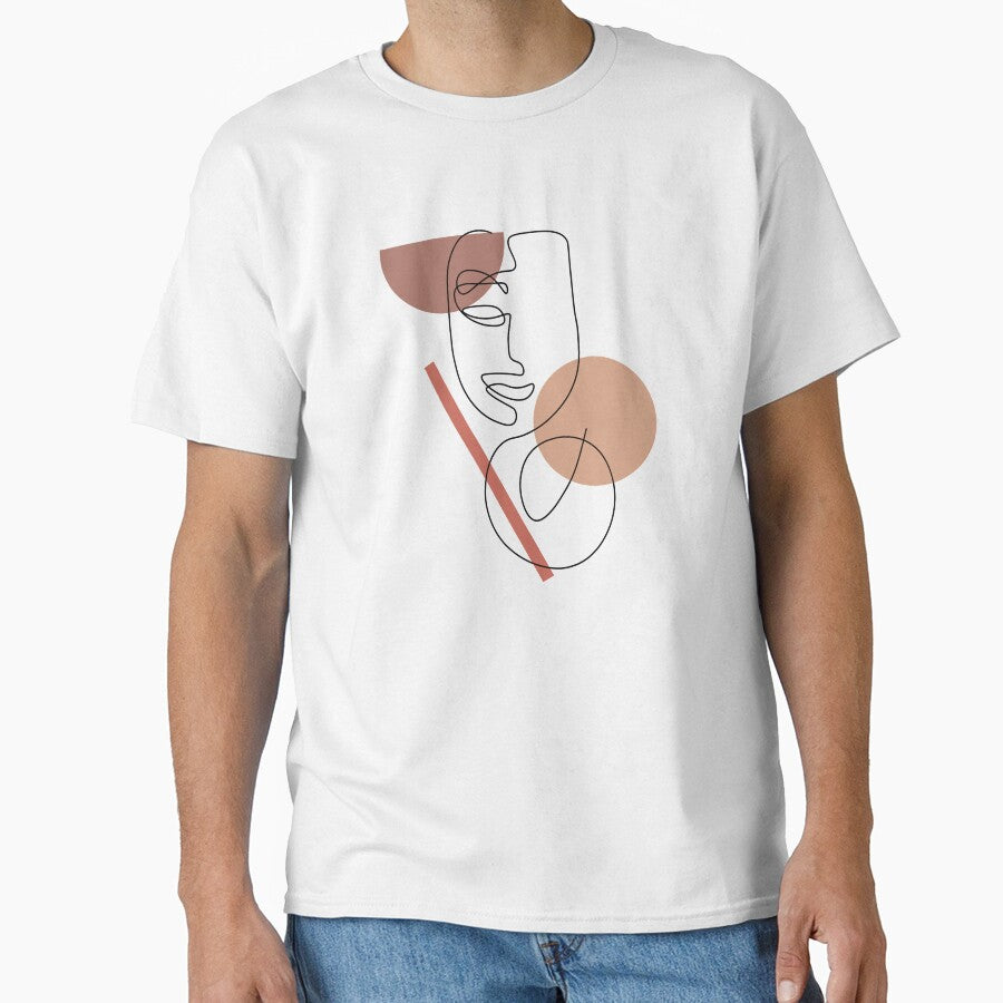 Abstract face one line drawing Art by Y2Kcreates T-Shirts, Hoodie, Sweatshirt | BlankRebels.com (Image 1)