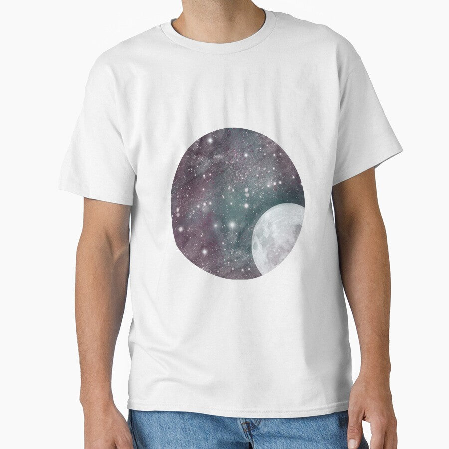 Blue and Purple Cosmic Moon Print by The Bohemian  Bubble T-Shirts, Hoodie, Sweatshirt | BlankRebels.com (Image 1)