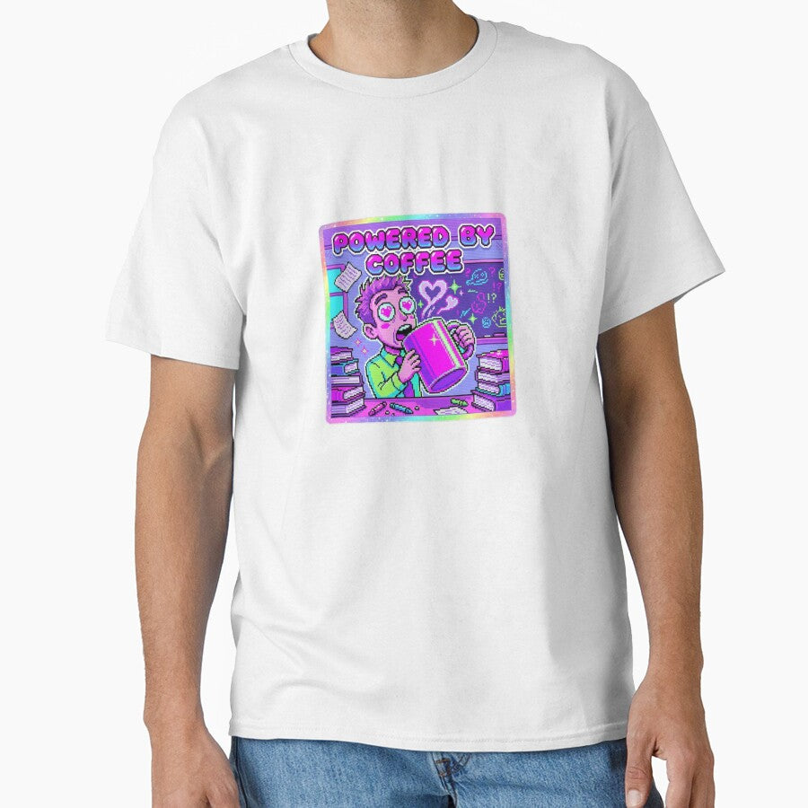 Y2K Sticker - Teacher Powered by Coffee Funny Gift by OrikuStudio T-Shirts, Hoodie, Sweatshirt | BlankRebels.com (Image 1)