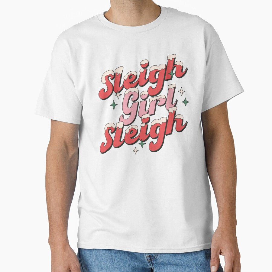 Sleigh girl, sleigh! - cute retro vintage christmas print by Neehovv T-Shirts, Hoodie, Sweatshirt | BlankRebels.com (Image 1)