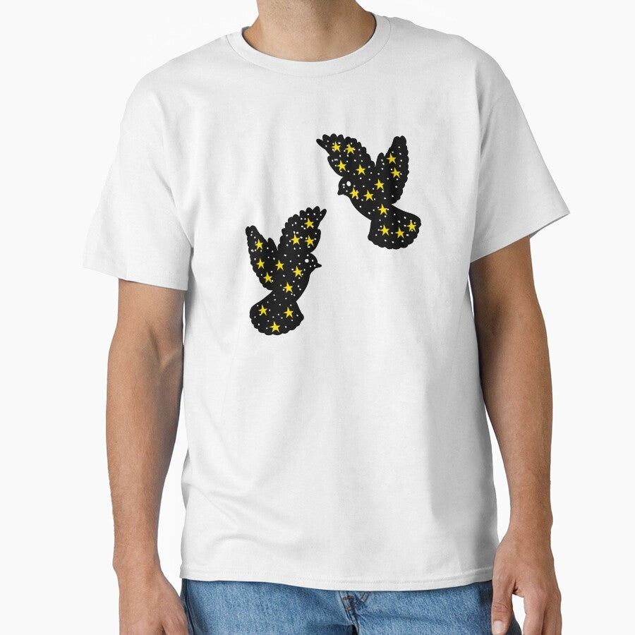 Galaxy Birds Silhouette | Cosmic Night Sky Animal Art by Theo86 T-Shirts, Hoodie, Sweatshirt | BlankRebels.com (Image 1)