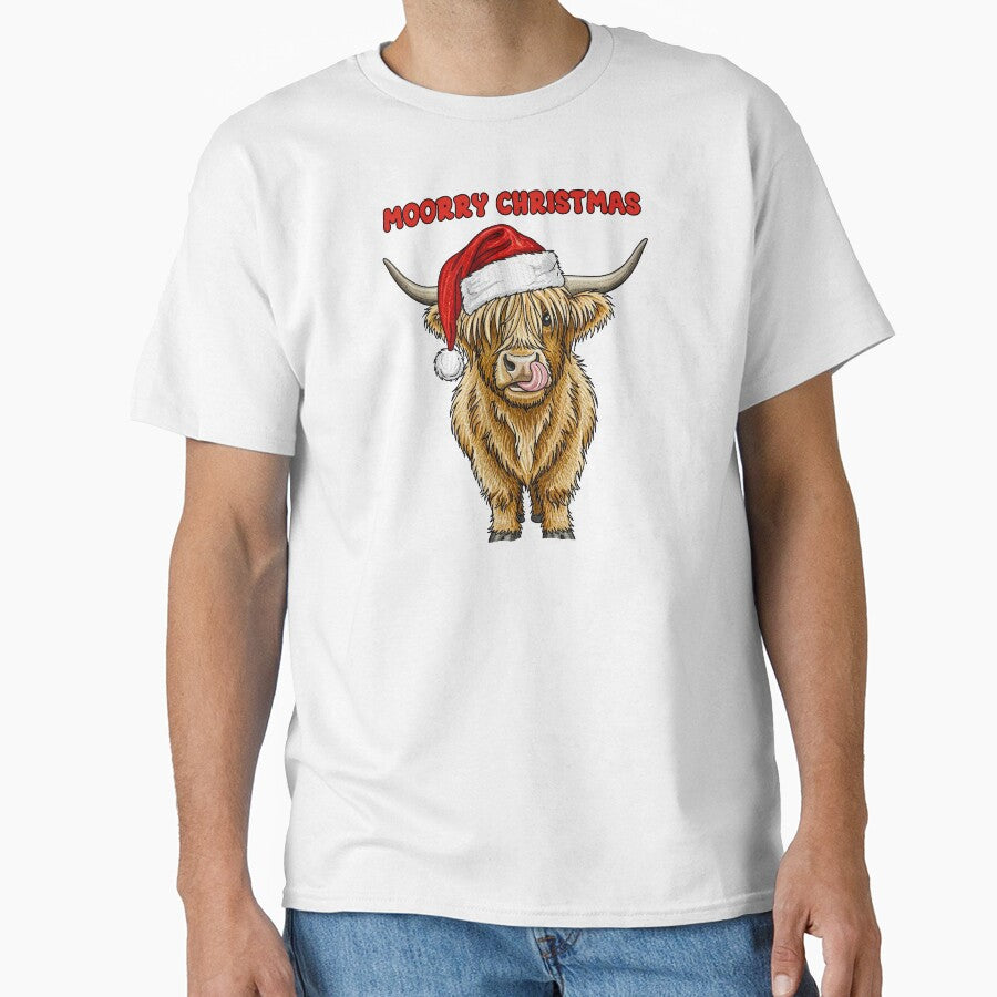 Moorry Christmas Highland Cow Santa Hat by TeeARTHY T-Shirts, Hoodie, Sweatshirt | BlankRebels.com (Image 1)
