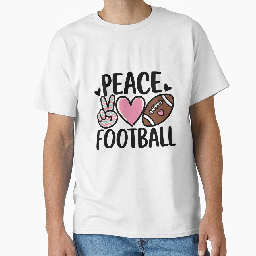 Peace Love Football Mom Cute for Women Teen Girls by Rrettgison