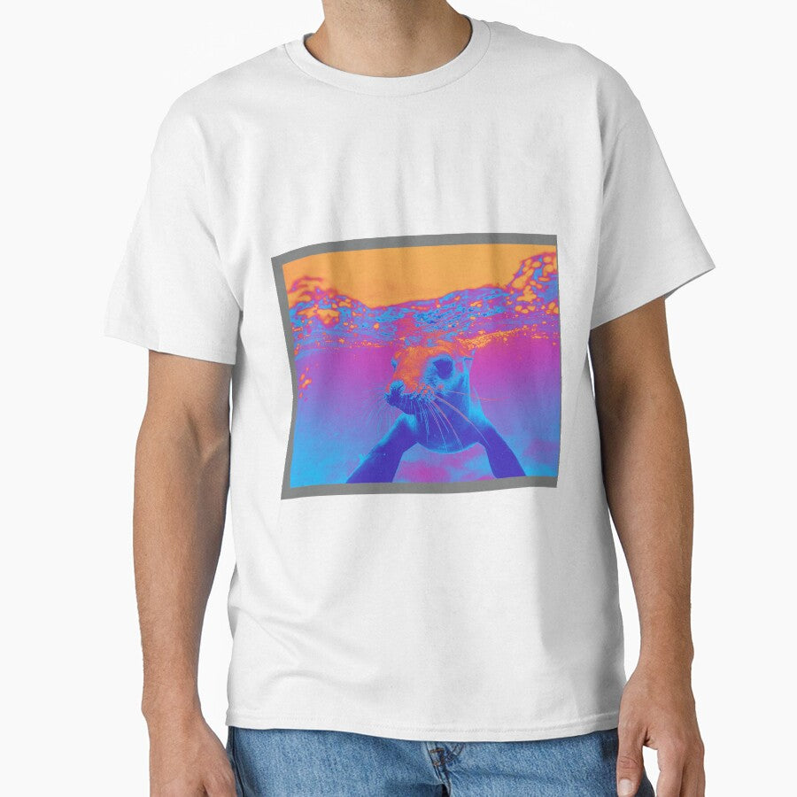 ART STICKERS OF SEAL IN THE OCEAN SURF THAT IS VIBRANT AND COLORFUL by KathyNoNoise T-Shirts, Hoodie, Sweatshirt (Image 1)