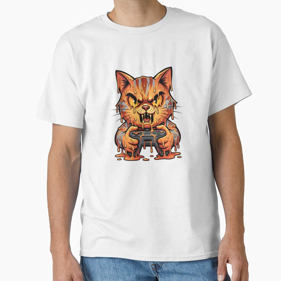 Rage Gamer Cat Melting Cartoon Art by SoulenCify T-Shirts, Hoodie, Sweatshirt | BlankRebels.com (Image 1)