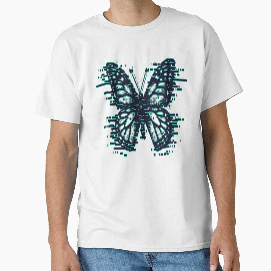 Modern Glitch butterfly illustration by CeliaZnx T-Shirts, Hoodie, Sweatshirt | BlankRebels.com (Image 1)