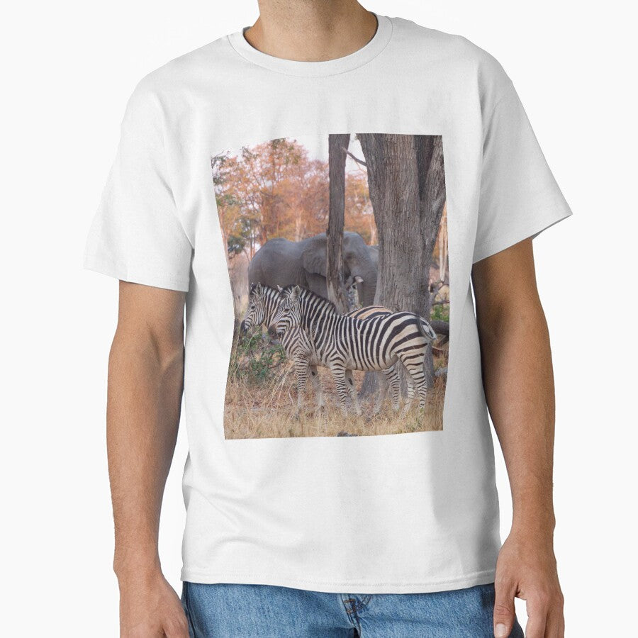Zebras and Elephants together in Moremi Game Reserve, Botswana, Africa by SafariByMarisa T-Shirts, Hoodie,... (Image 1)